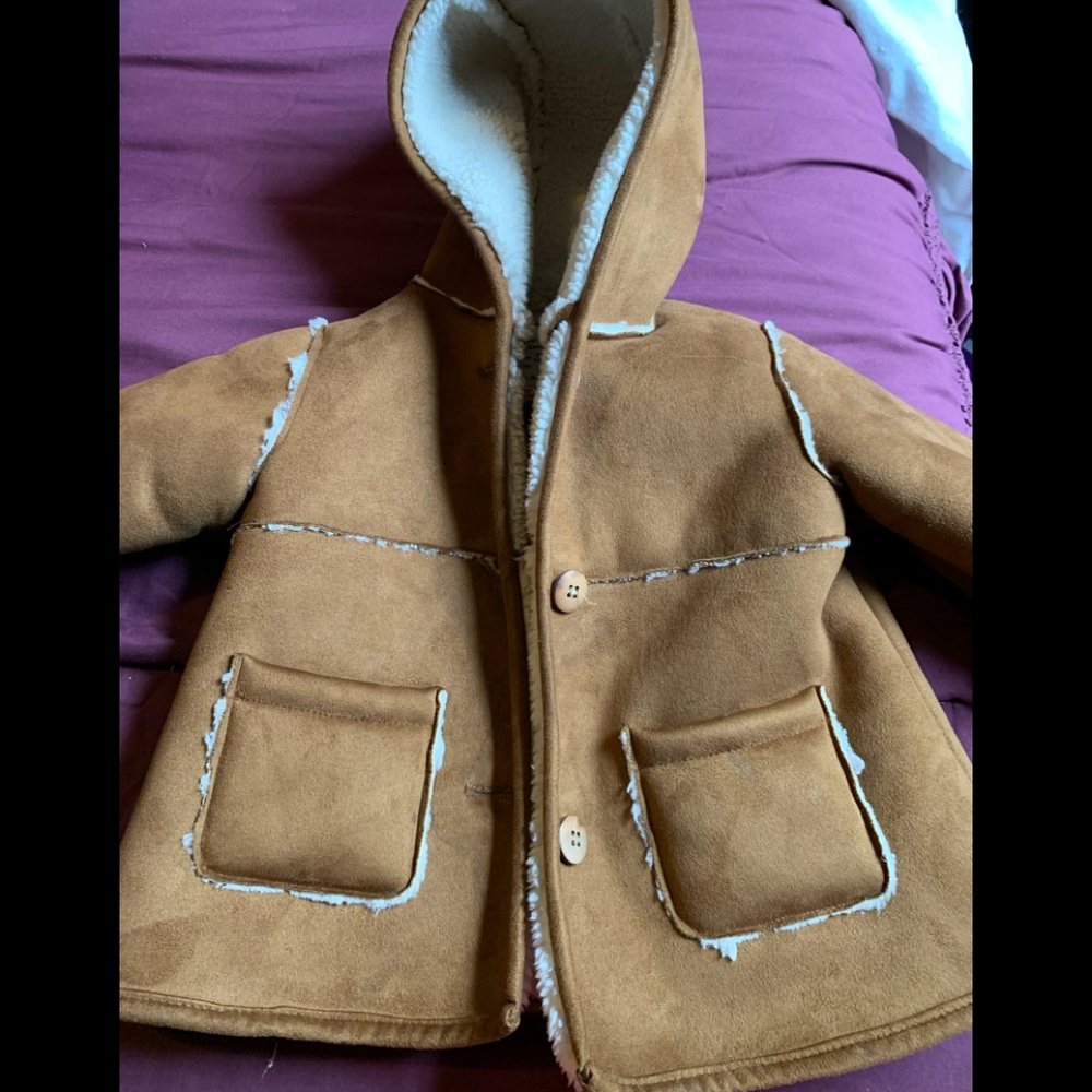 Zara faux fur brown sheepskin coat
